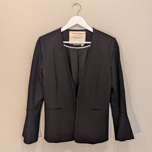Anthropologie Cartonnier Blazer Black Flare Sleeve Business Casual - Size M